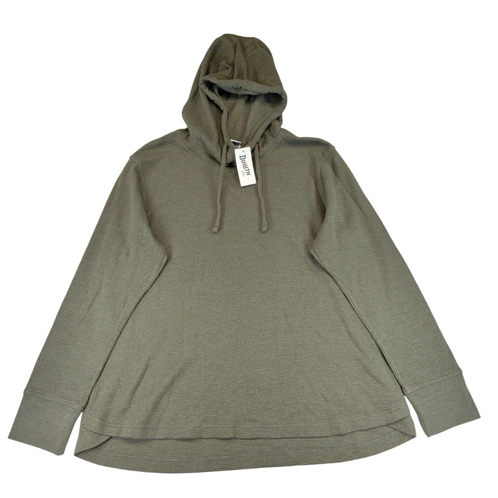 Duluth Trading Co Womens XXL Burly Thermal Hoodie Military Green 80260 MJG NWT